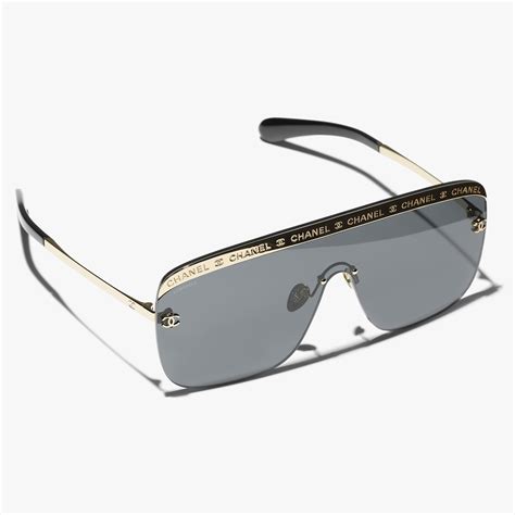 CHANEL Sunglasses: Shield Sunglasses, metal — Fashion